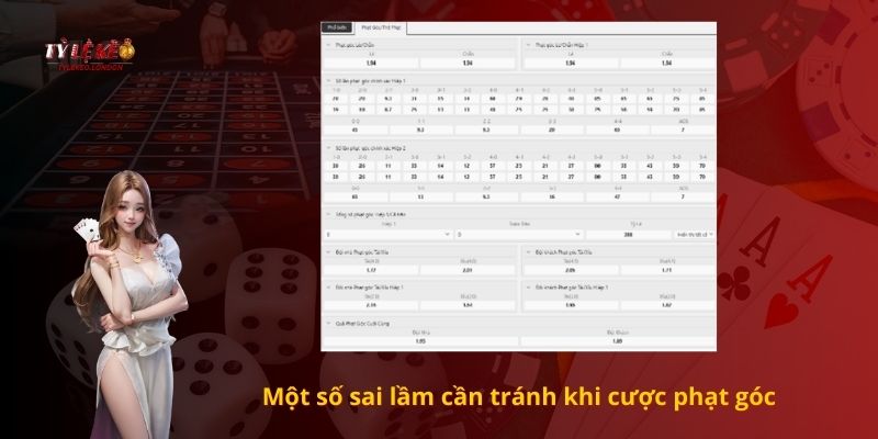 Một số sai lầm cần tránh khi cược phạt góc